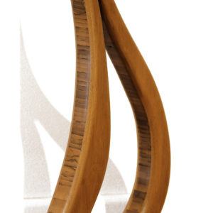 Table guéridon bois bambou serpent à deux corps le serpent de bois Patrick Bloch