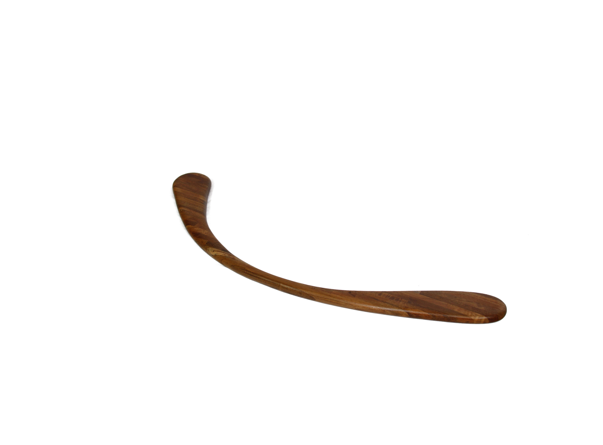 Boomerang sculpture bois teck Le serpent de bois Patrick Bloch